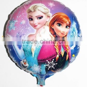 Yiwu frozen aluminium film balloon 18-inch circular helium balloons Cartoon foil balloons,frozen balloon