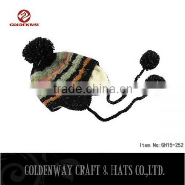 wholesale custom knitted pom beanie hat