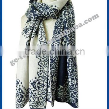 100% acrylic jacqard pattern single layer scarf for lady