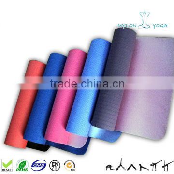 2016 new product high elasticity colorful comfortable tpe yoga mat