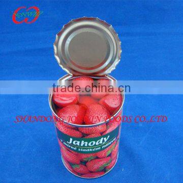 Canned strawberry in light syrup, brands canned food manufacturer with good quality