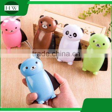 Cartoon Bear Animal Mini Portable Plastic Hand Crank Pressing Led Torch Flashlight With Rope photo-3
