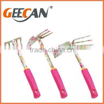 Carbon Steel Material Garden Tool Set With Plastic Handle Floral Printing Garden Shovel,fork,rake photo-6
