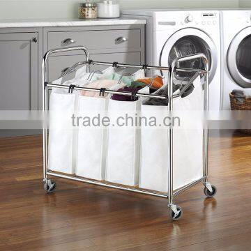 Vivinature Chrome Plating Frame Laundry Sorter With 4 Lift off Sorters photo-3