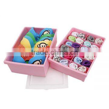 2014 New Hotselling Plastic Waterproof Storage Set Socks and Underwear Storage Box Design With One Lid