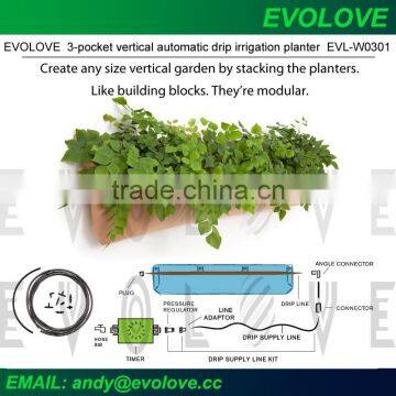 Pocket vertical automatic drip irrigation planter