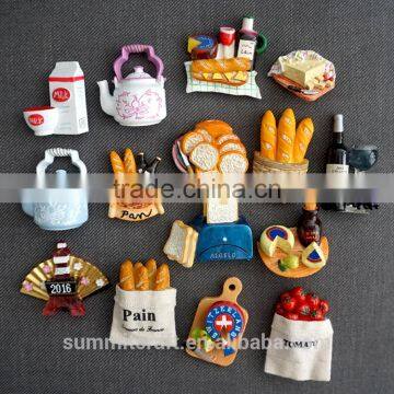 Custom food magnet resin 3d fridge magnet