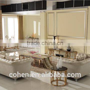 Factory Price Stainless Steel High Gloss tv Stand Marble Top for Living Room Furniture E818G photo-5