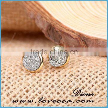 Earrings Women Jewelry 925 Sterling Silver Earrings With Agate Druzy photo-5