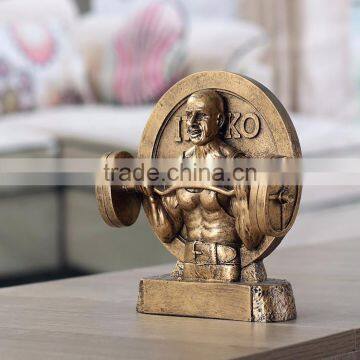 Custom Antique Bronze Bust Weightlifting Championship Trophies photo-4