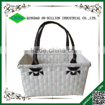 Custome Recycled Plastic Woven Shopping Tote Basket photo-5