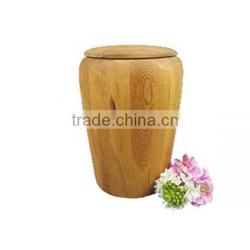 2016 New Modle round wooden urns for ashes with lid cover