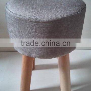 living room furniture padded round stool ottoman wooden pouf