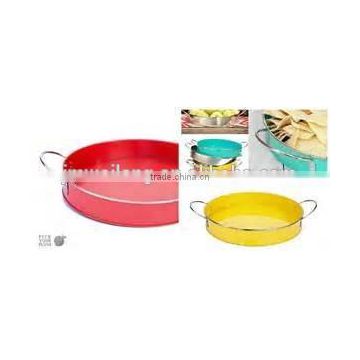 High Quality Stainelss Steel Rim/Round Pet Food Tray/Food holder Beer Holder/Bar/Party Tray