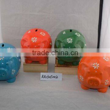 wholesale ceramic piggy coin bank for money saving