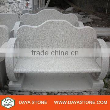 Natural granite garden chair with back and rails