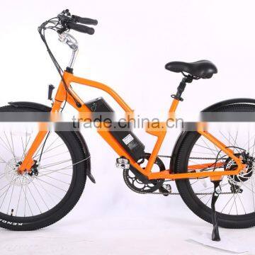 26 Inch 48V 350W Electric Beach Cruiser Bike With Full Suspension for Lady photo-3