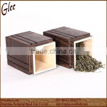 Burned Paulownia Wood Tea Canister Wholesale