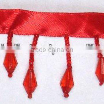 Beaded Fringe BF422 Red