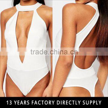 Wholesale Adult Halter Backless Deep V Women Tight Bodysuit