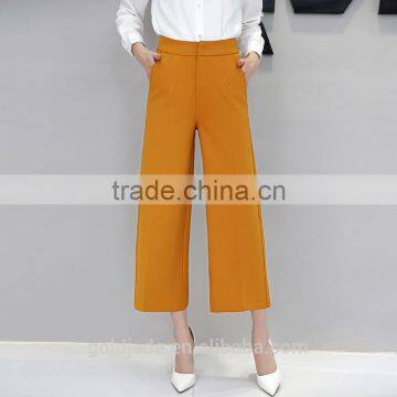 Wholesale Women's Wool Wide Leg Palazzo Trousers Casual Pants High Waist Straight Pants photo-5
