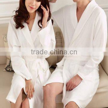 High Quality Couples Waffle Bathrobe,100 Cotton Bathrobe Foe Couple,white Waffle Ladies Dressing Gown photo-2