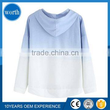 Gradient Pullover Sweatshirt Hoodie Cotton Shirt Blue Ombre photo-2