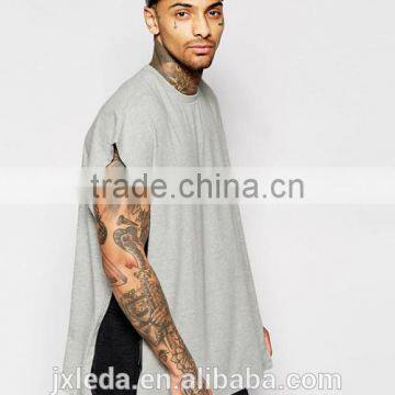 Super oversized hip hop cape t-shirt, bulk plain cheap high quality t-shirts men OEM