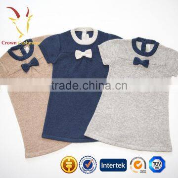Girl Short Sleeve Cashmere Sweater Dress 2016 photo-5