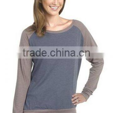 Factory Direct Wholesale Women's Cotton Poly Contrast Raglan Long Sleeve Pullover photo-6