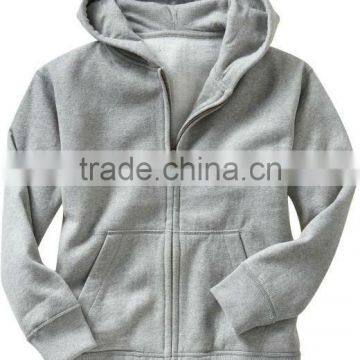 BOYS PLAIN ZIPPER UP HOODY