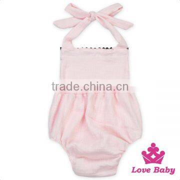 HYB147Lovebaby Wholesale 100% White Cotton Sleeveless Cute Newborn Baby Romper Plain White Cotton Baby Clothes photo-3