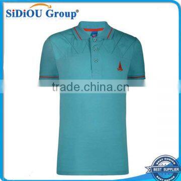 Boys Polo Collar Embroidered T-Shirt Pale Blue 3-10 Years