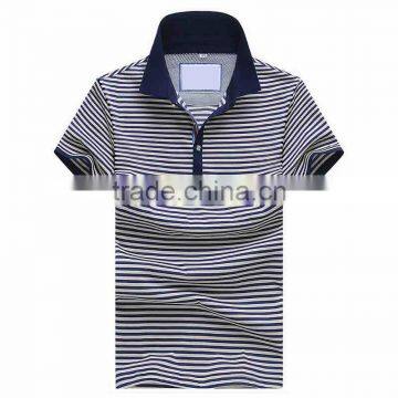 Men Fashion 100% Cotton Golf Custom Striped Polo Shirt