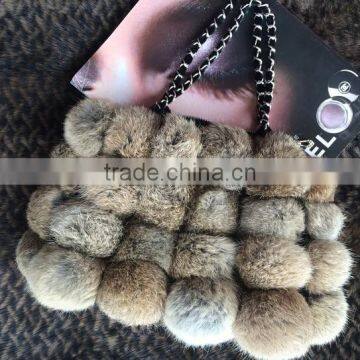 2016 New Design Rabbit Fur Pom Pom Bag/Wholesale And Retail/Fast Shipping/Super Quality photo-3