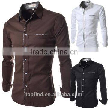 Best price Korean style fashion new model slim fit casual shirt for men