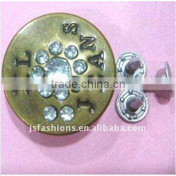 high quality shiny stone jean button