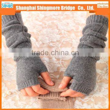 2017 China Hot Sales New Style High Standard Wool Yarn Glove Half Finger for Women