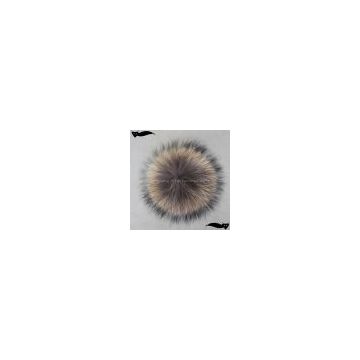 Hot luxurious nature color 15cm raccoon fur pom poms