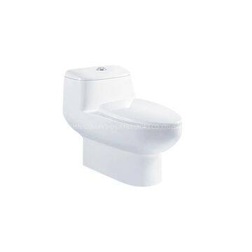 Siphonic one piece ceramic toilet bowl