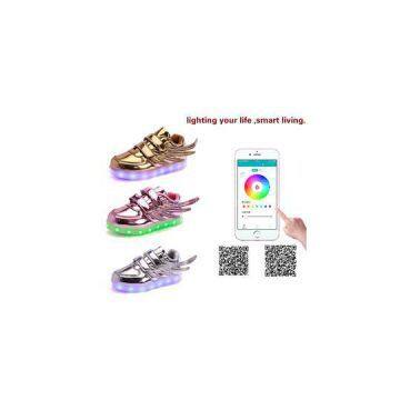 New Design App Control LED Light Up Board Shoes With Wings Wholesale USB Charger Sneaker For Children