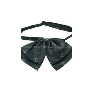 Lady's Polyester Crotch Style Bowtie With Single Logo Woven Or Embroidered Or Printed Lowest Cost ODM Service