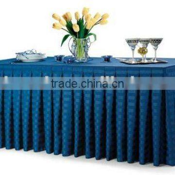 Polyester banquet table skirting and table skirts and table linen