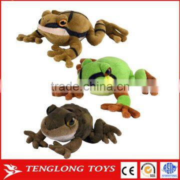 Soft Plush Stuffed Jumping Animal Squeaky Pet Frog Toys With Sound
