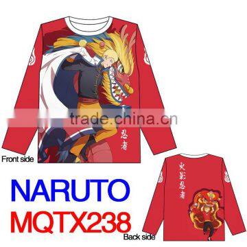 Naruto Popular Japanese Cartoon Cosplay Fashion Style Good Quality Long Sleeve Warm Anime T Shirt