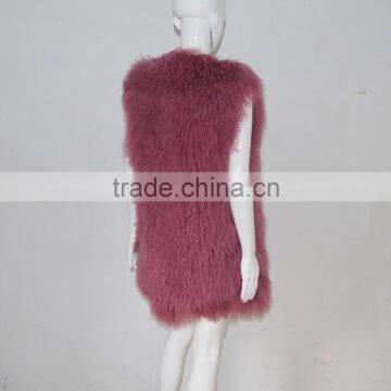 SJ036-02 2017 New Fashion Long Real Fur Vest for Girl or Women photo-4