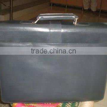 Genuine cow top grain vintage black leather briefcase leather bag