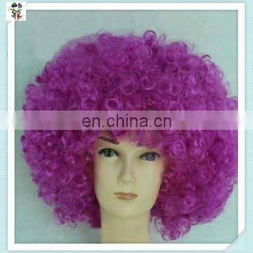 Sports Fan Crazy Party Cheap Purple Big Curly Afro Wigs HPC-0034