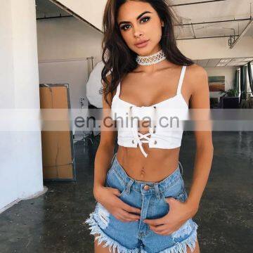 Sexy Ladies Cut-Out Lace up Bra Bralette Bustier Corset Vest Blouse Tank Crop Tops