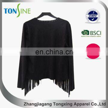 Tassels Suede Fabric of Lady's Coat photo-2